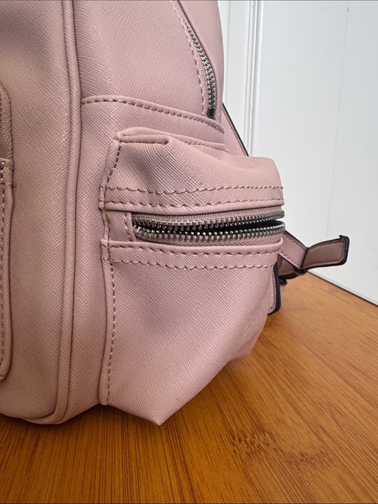 GUESS Pink Saffiano Mini Backpack with Silver Logo main image 9